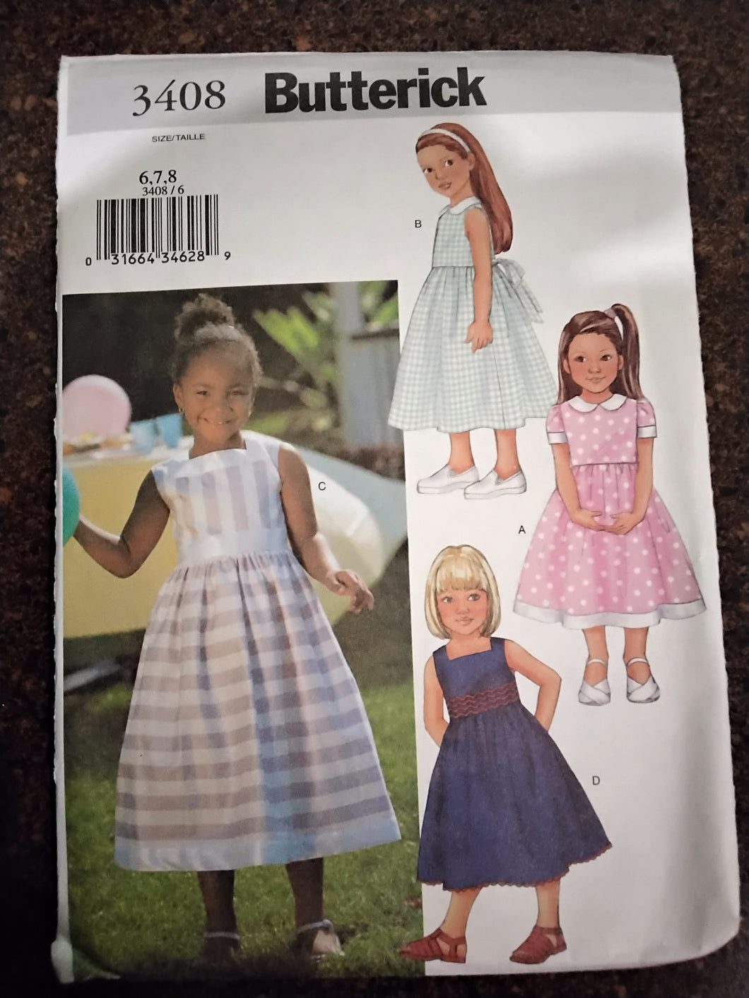 Vintage Children's Dress Sewing Pattern - Size 6-7-8 - Butterick #3408