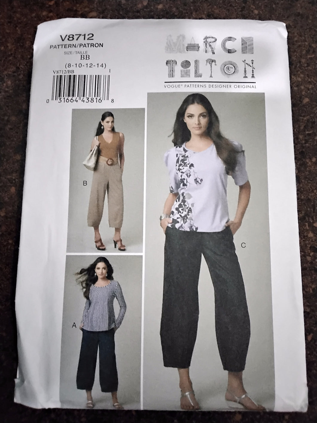 Women's Pants Sewing Pattern - Size 8-10-12-14 - Vogue #V8712