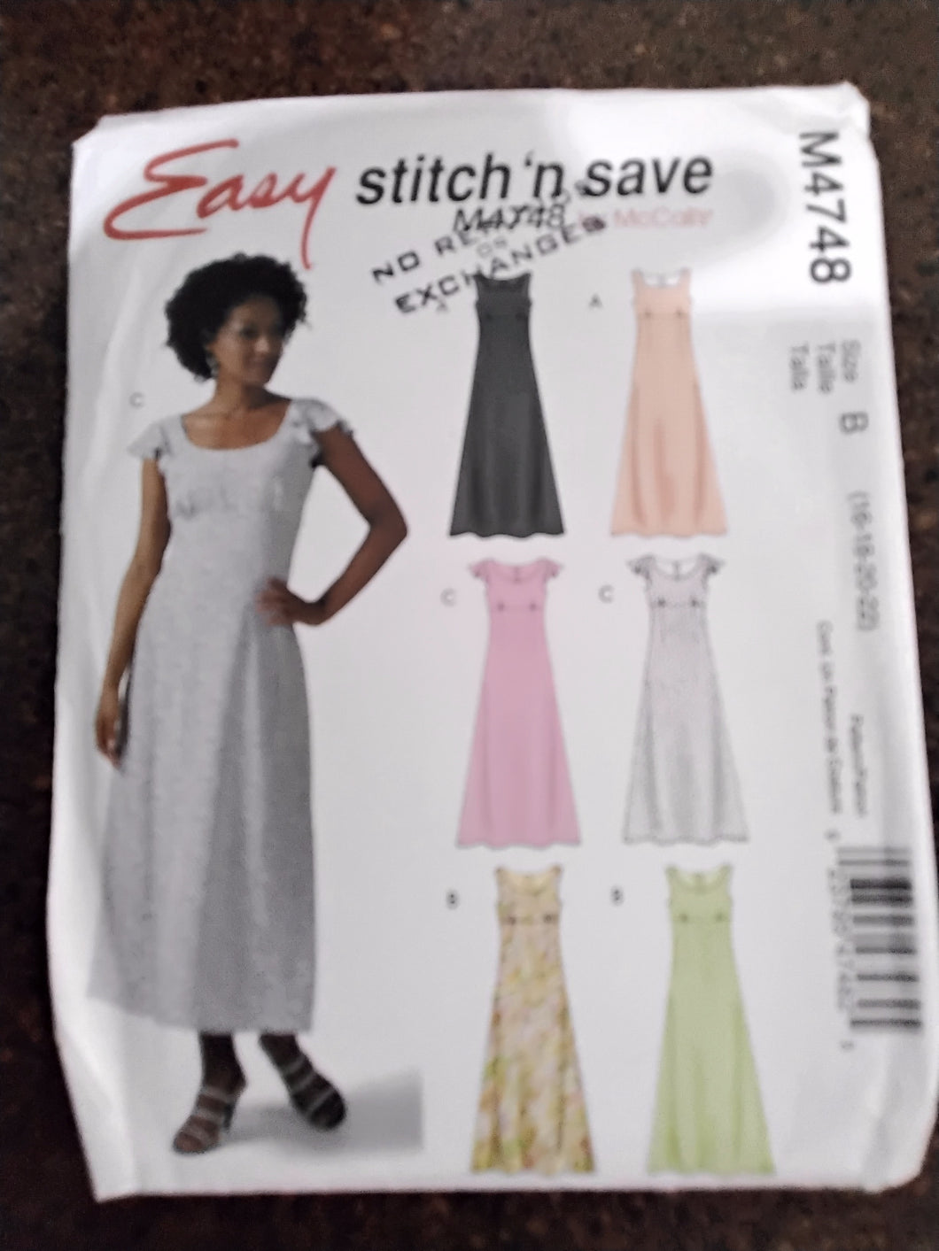 Vintage Dress Sewing Pattern - Size 16-18-20-22 - McCalls Stitch n Save #M4748