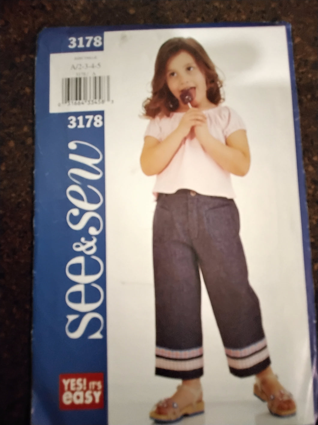 Vintage Children's Pants and Top Sewing Pattern - Size Child's 2-3-4-5 - Butterick #3178