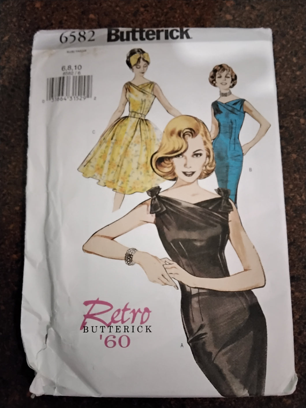 Retro 1960 Misses Dress and Belt Sewing Pattern - Size 6-8-10  Butterick #B6582