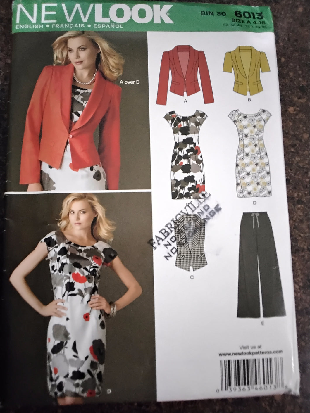 Misses Dress, Jacket, Vest and Pant Sewing Pattern Size A 4-16