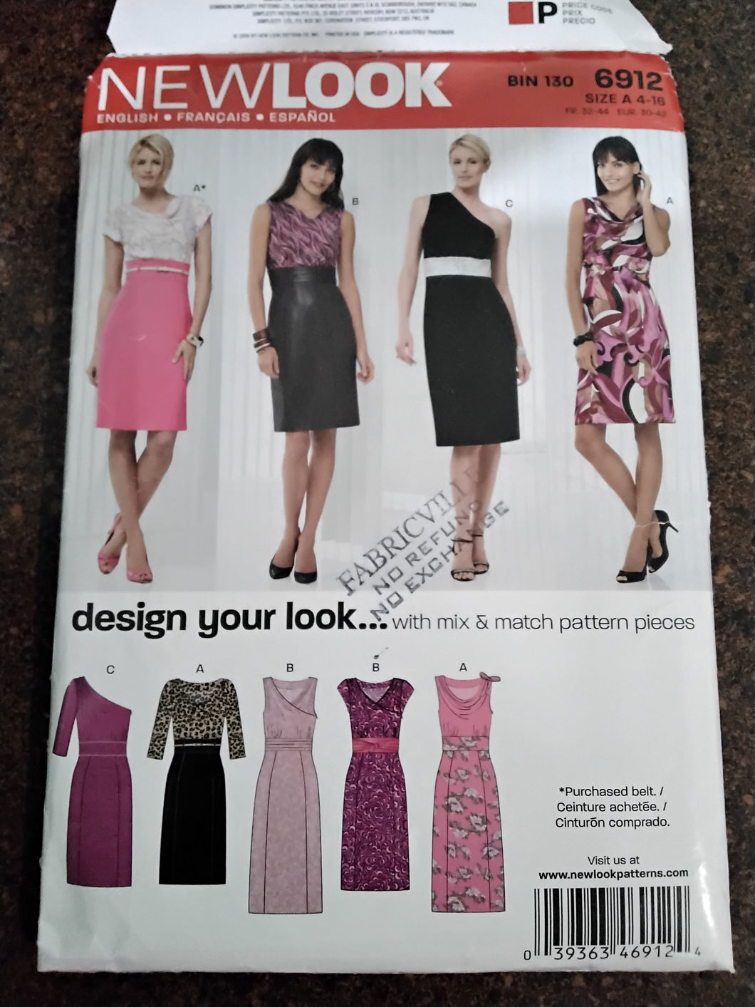 Vintage Misses Dress Sewing Pattern - Size A - 4-16  - New Look #6912