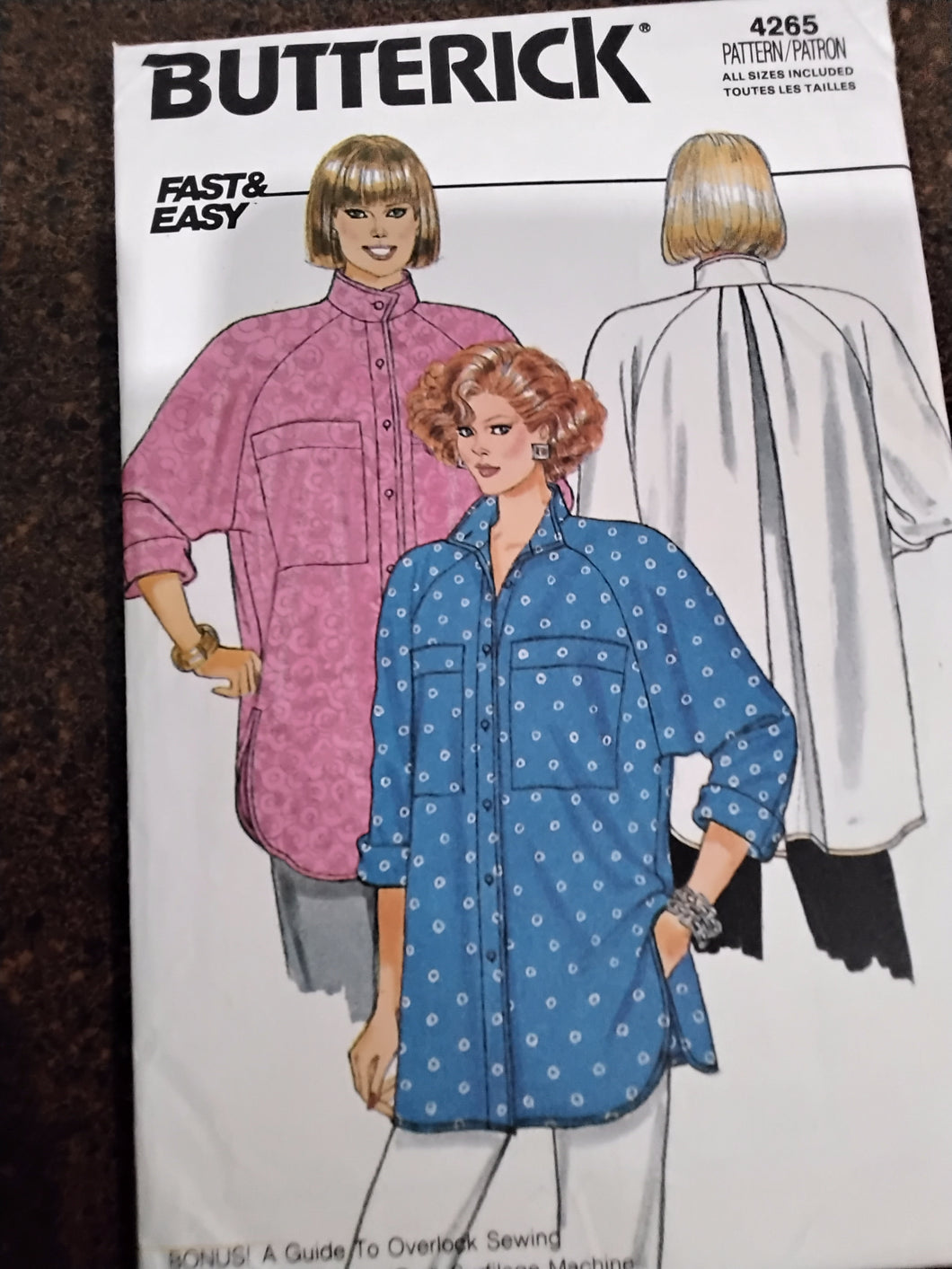 Vintage Misses Shirt Sewing Pattern - Size S-M-L - Butterick #4265