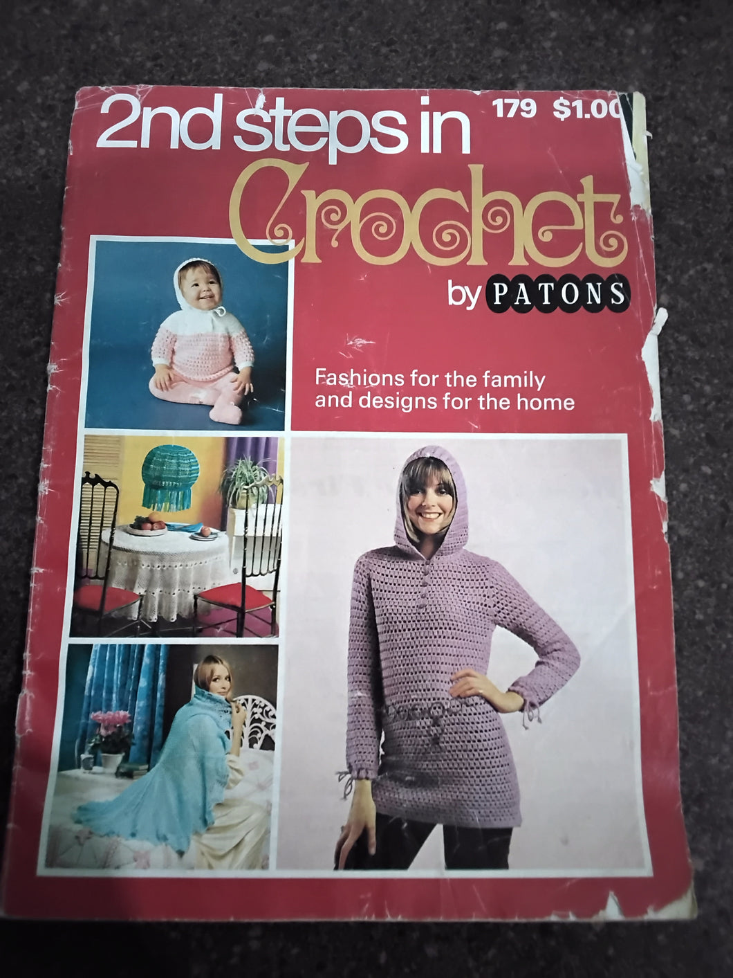 Vintage Crochet Pattern Book -Family and Home -  Circa 1972 - Patons #179