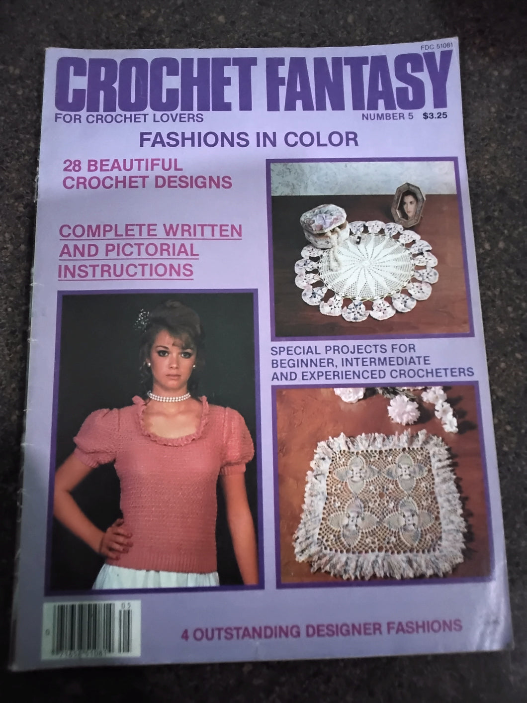 Vintage Crochet Pattern Book - Doilies and Fashion -  Circa 1982 - Crochet Fantasy #5