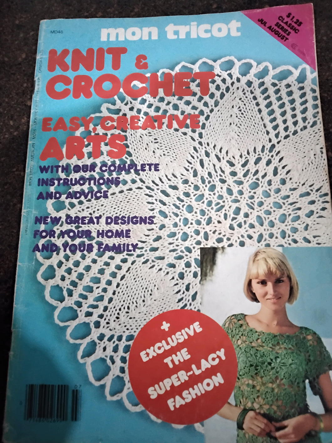 Vintage  Knitting and Crochet Pattern Magazine - Creative Arts and Fashion - Circa 1977 - Mon Tricot #MD46